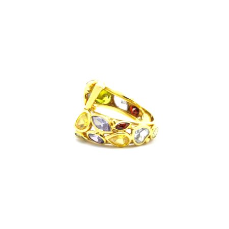 Anello in oro con pietre colorate - immagine 3