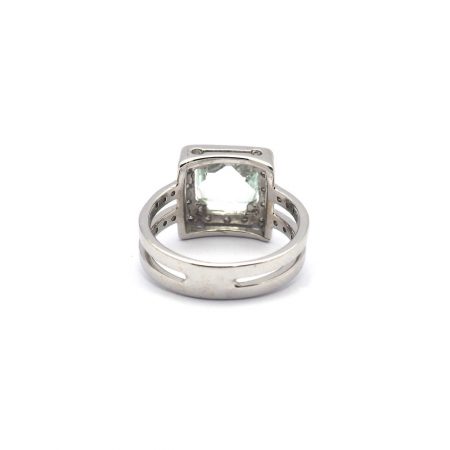 Anello "Acquamarina" Oro Bianco 18 kt e Diamanti - immagine 4