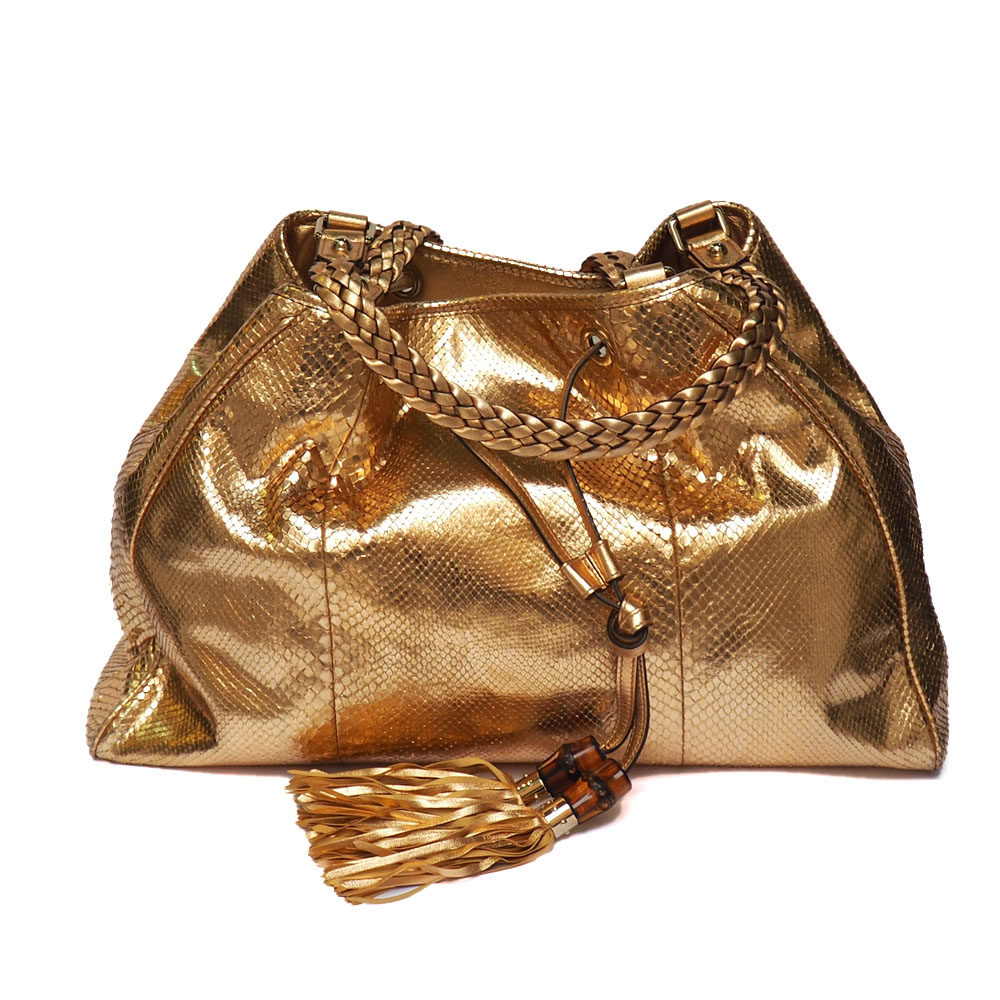Borsa Brandon Blackwood In Pelle Nera Con Manici In Bambù – Tote Donna
