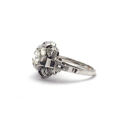 Anello d'epoca in Oro Bianco e Diamante - immagine 3