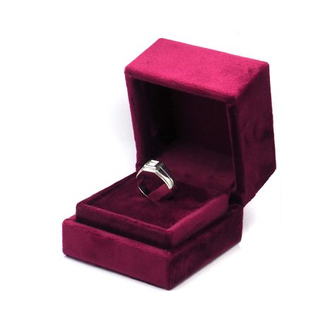 Anello Uomo d'Epoca in oro Bianco con Diamante