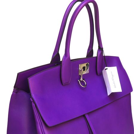 Borsa "Salvatore Ferragamo" Viola in Pelle - immagine 4