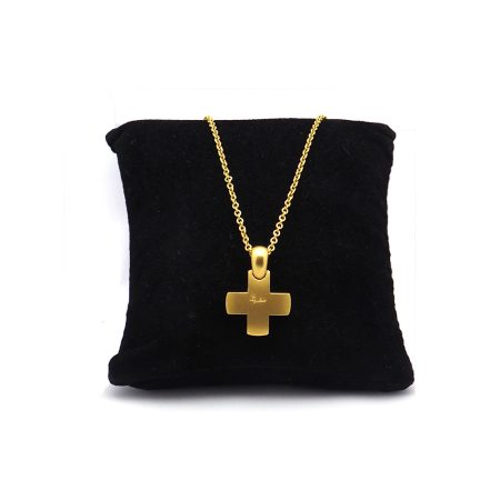 Collana con Croce "Pomellato" in Oro giallo Sabbiato