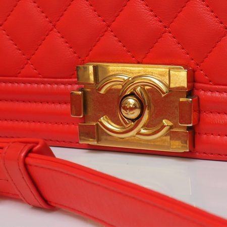 Borsa "Chanel" Boy Rosso Corallo - immagine 4
