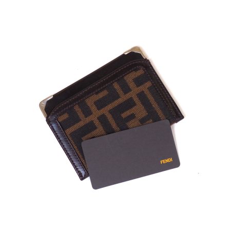 Porta carte "Fendi" Tessuto e Pelle