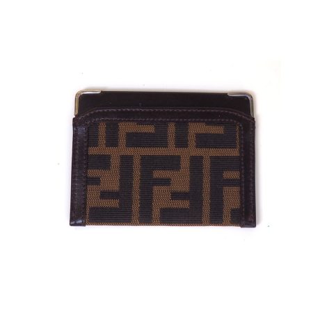 Porta carte "Fendi" Tessuto e Pelle - immagine 2