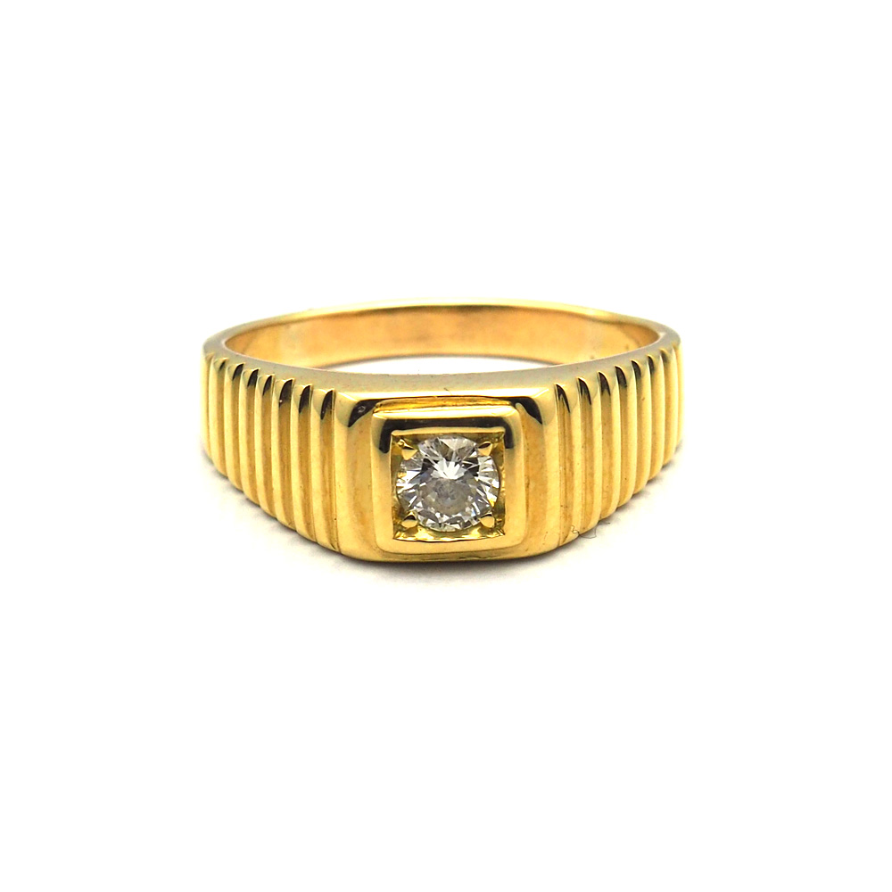 Anello Uomo Oro 18 Kt con Diamante - immagine 2