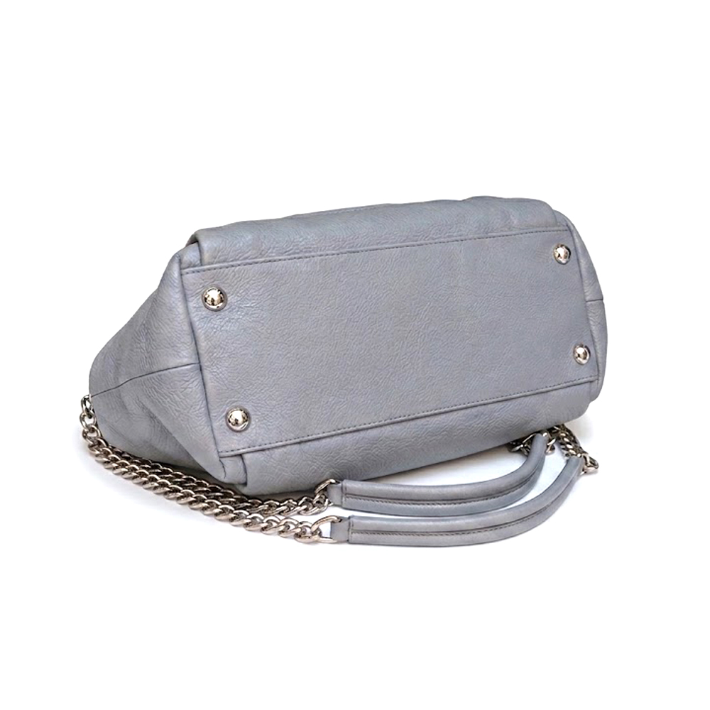 Borsa "Chanel" CC Tuck Tote in pelle Grigia - immagine 2