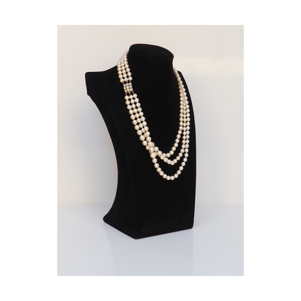 Collana d'epoca di perle con susta in oro - immagine 2